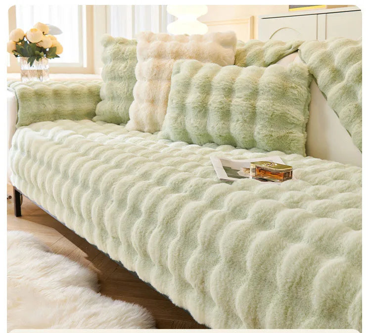 Soft And Furry Sofa And Pillow Cover