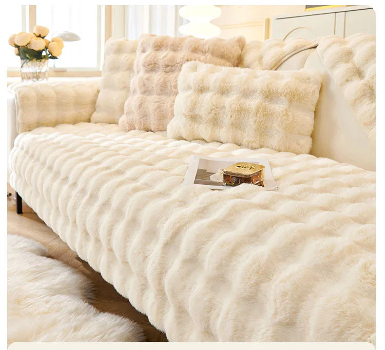 Soft And Furry Sofa And Pillow Cover