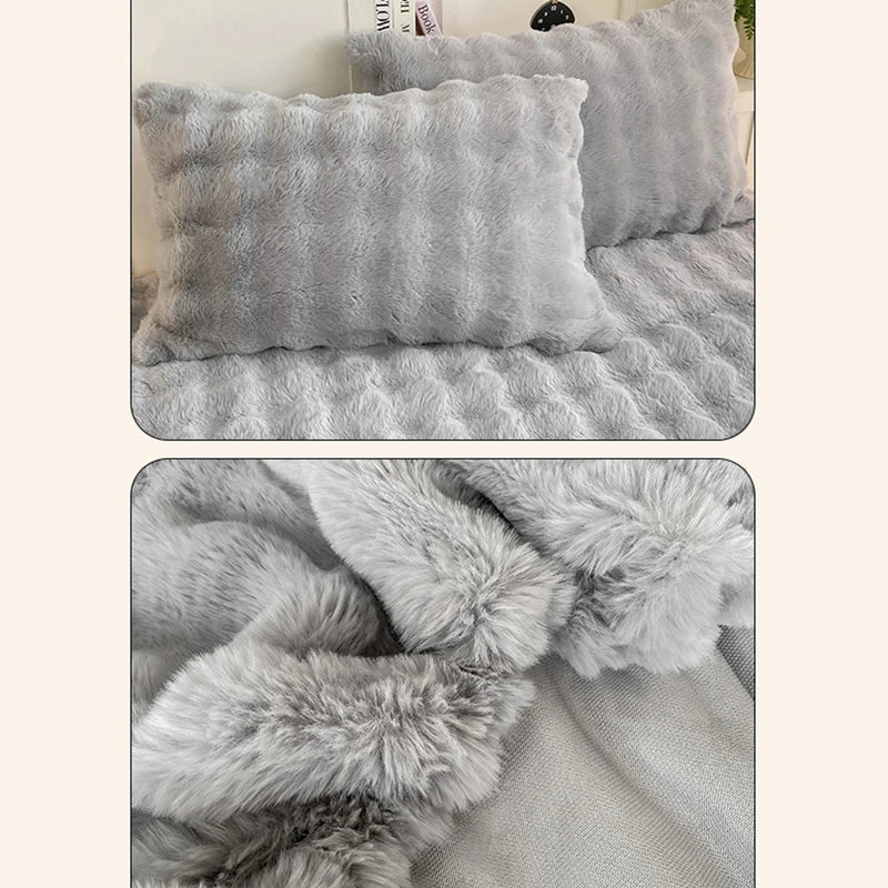 Ultra Soft Fluffy Bed Sheet with Matching Pillows