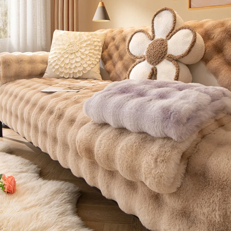 Soft And Furry Sofa And Pillow Cover