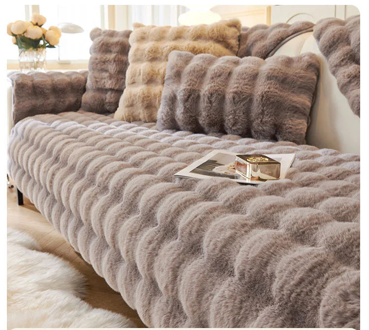 Soft And Furry Sofa And Pillow Cover