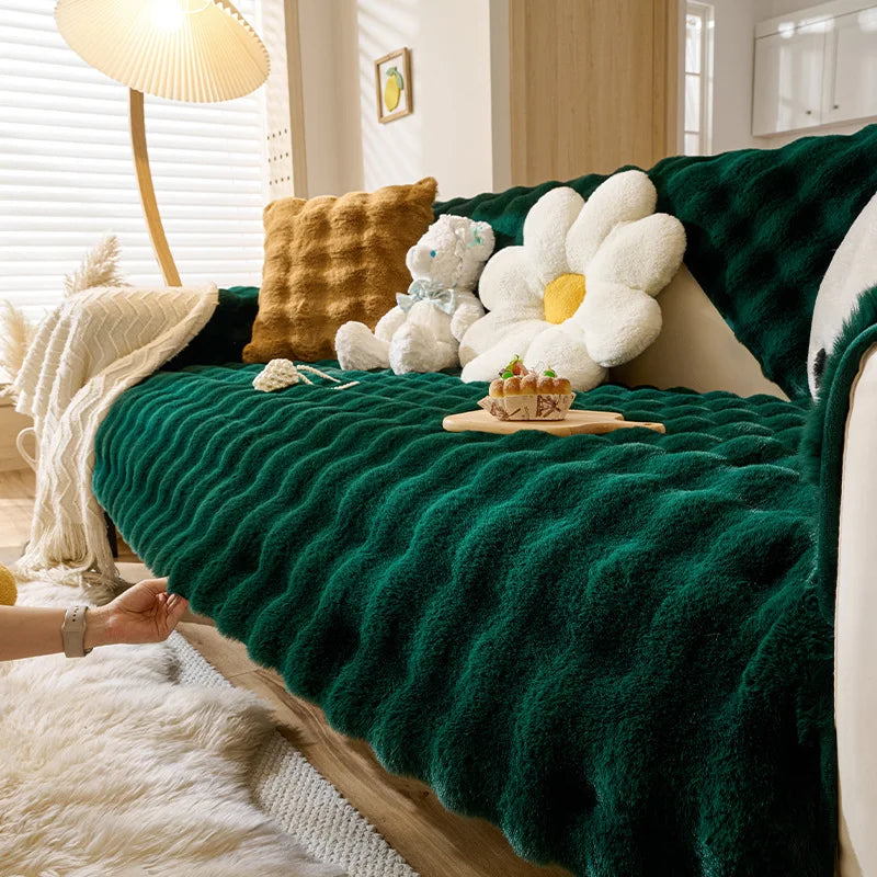 Soft And Furry Sofa And Pillow Cover