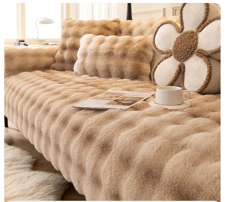 Soft And Furry Sofa And Pillow Cover