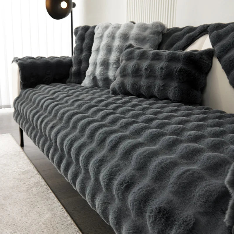 Soft And Furry Sofa And Pillow Cover