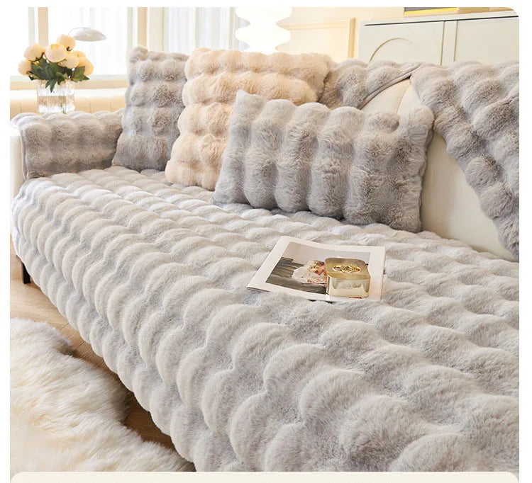 Soft And Furry Sofa And Pillow Cover