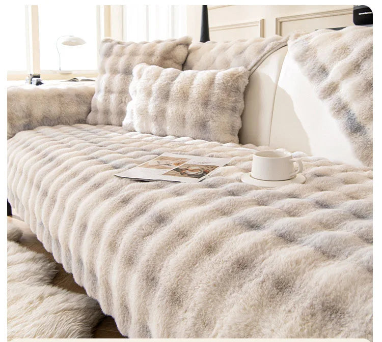 Soft And Furry Sofa And Pillow Cover