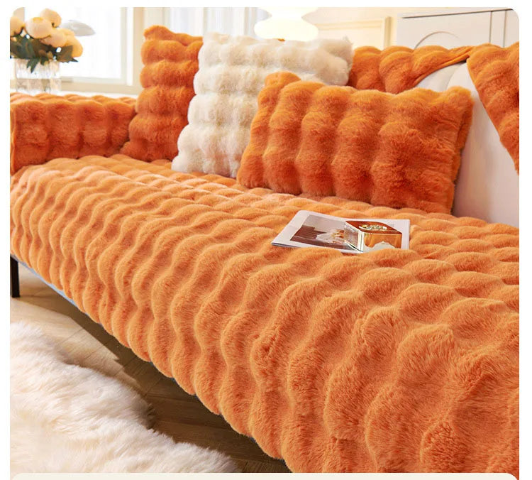 Soft And Furry Sofa And Pillow Cover