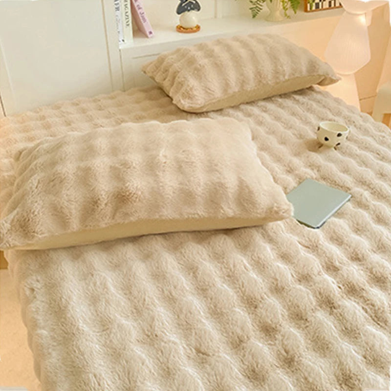 Ultra Soft Fluffy Bed Sheet with Matching Pillows