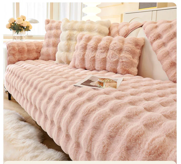 Soft And Furry Sofa And Pillow Cover