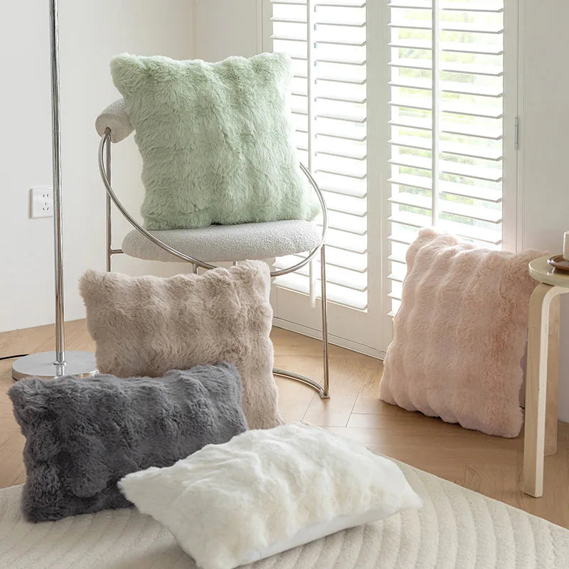 Imitation Rabbit Fur Pillow