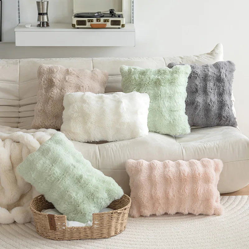 Imitation Rabbit Fur Pillow